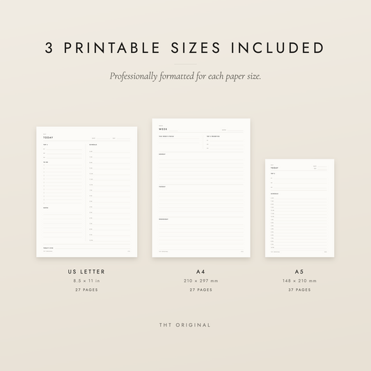 The Essential Planner Undated Minimalist Life Planner Printable