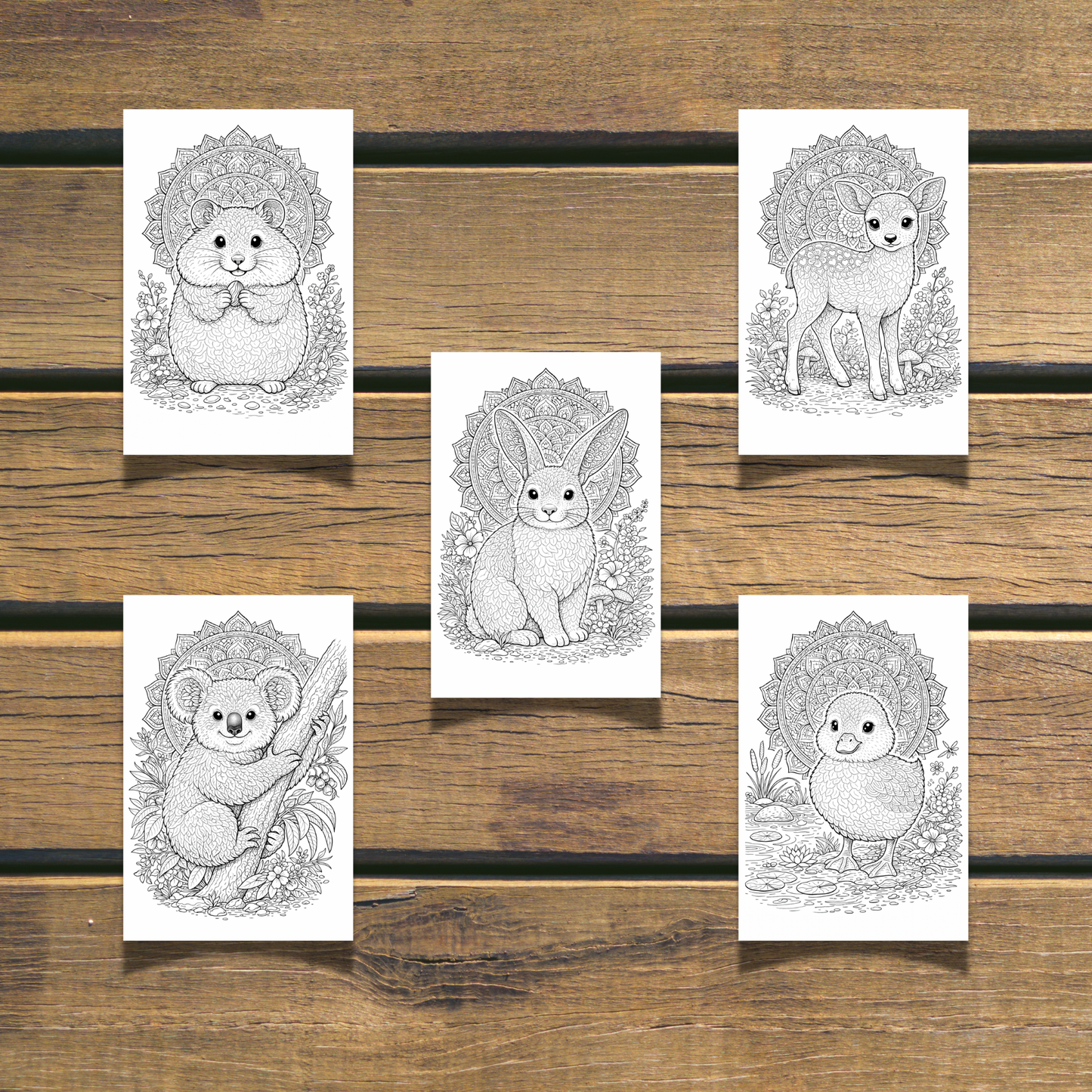 Cute Animals Coloring Book 20 Coloring Pages digital download