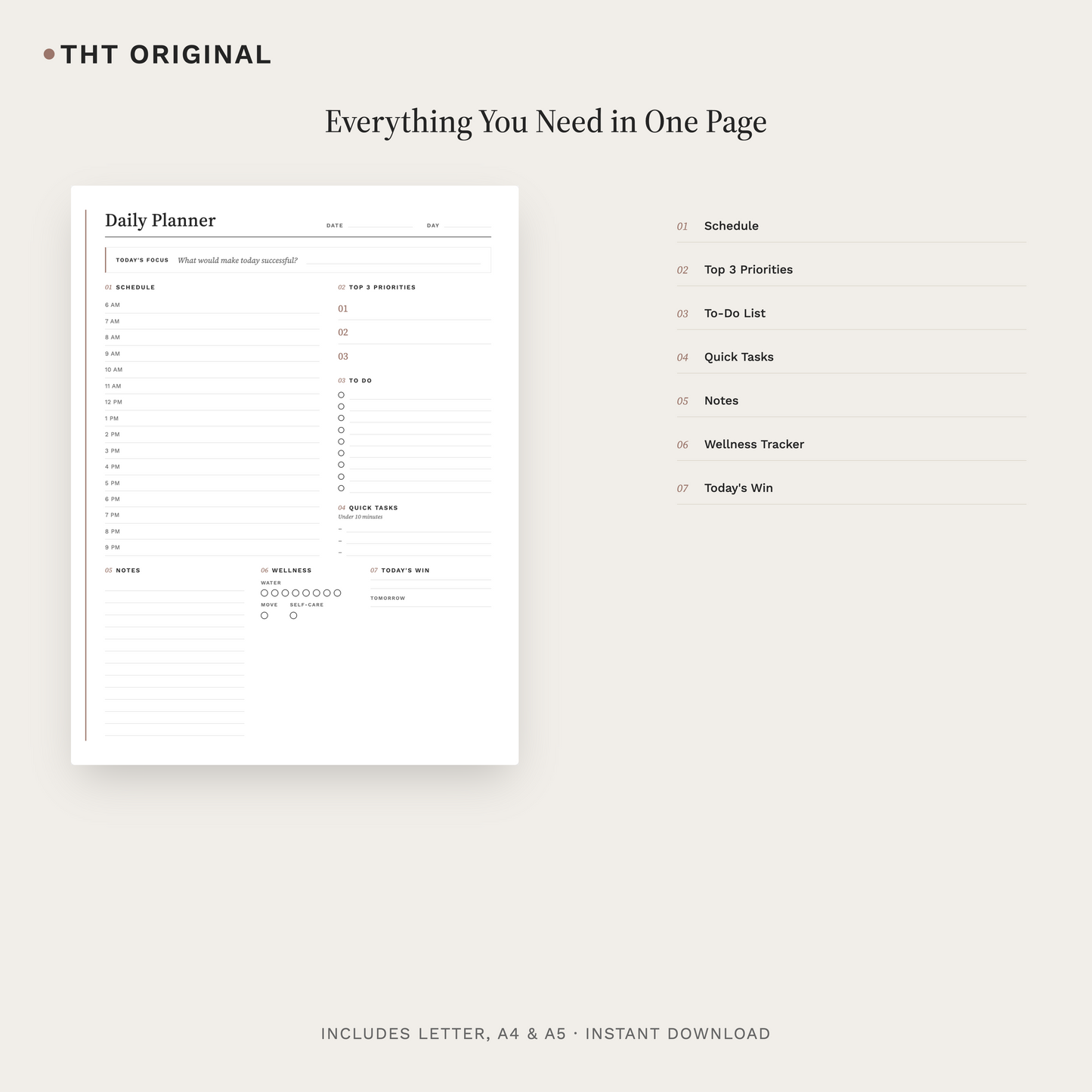 Daily Minimalist Digital Planner PDF