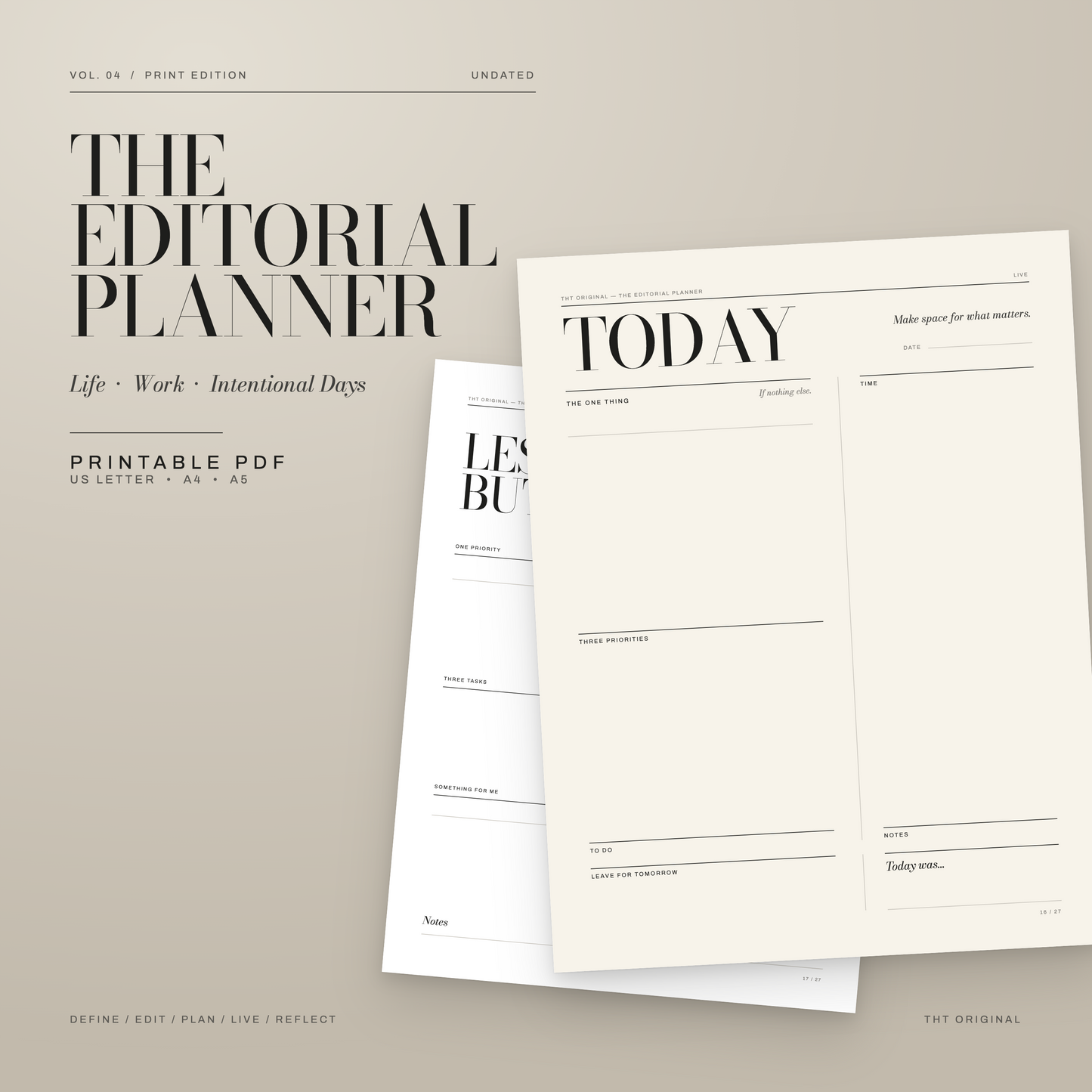 Editorial Printable Planner