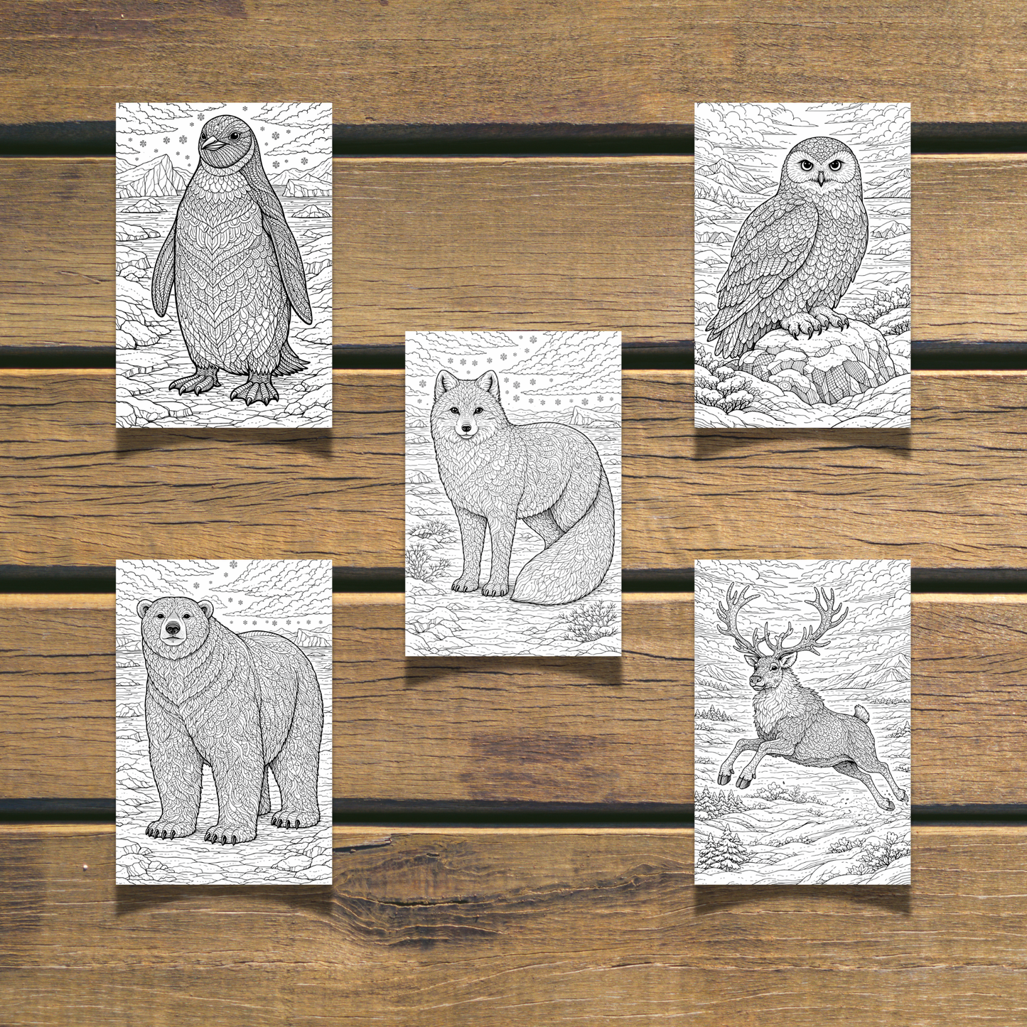 Winter Animals Coloring Book 20 coloring Pages digital download