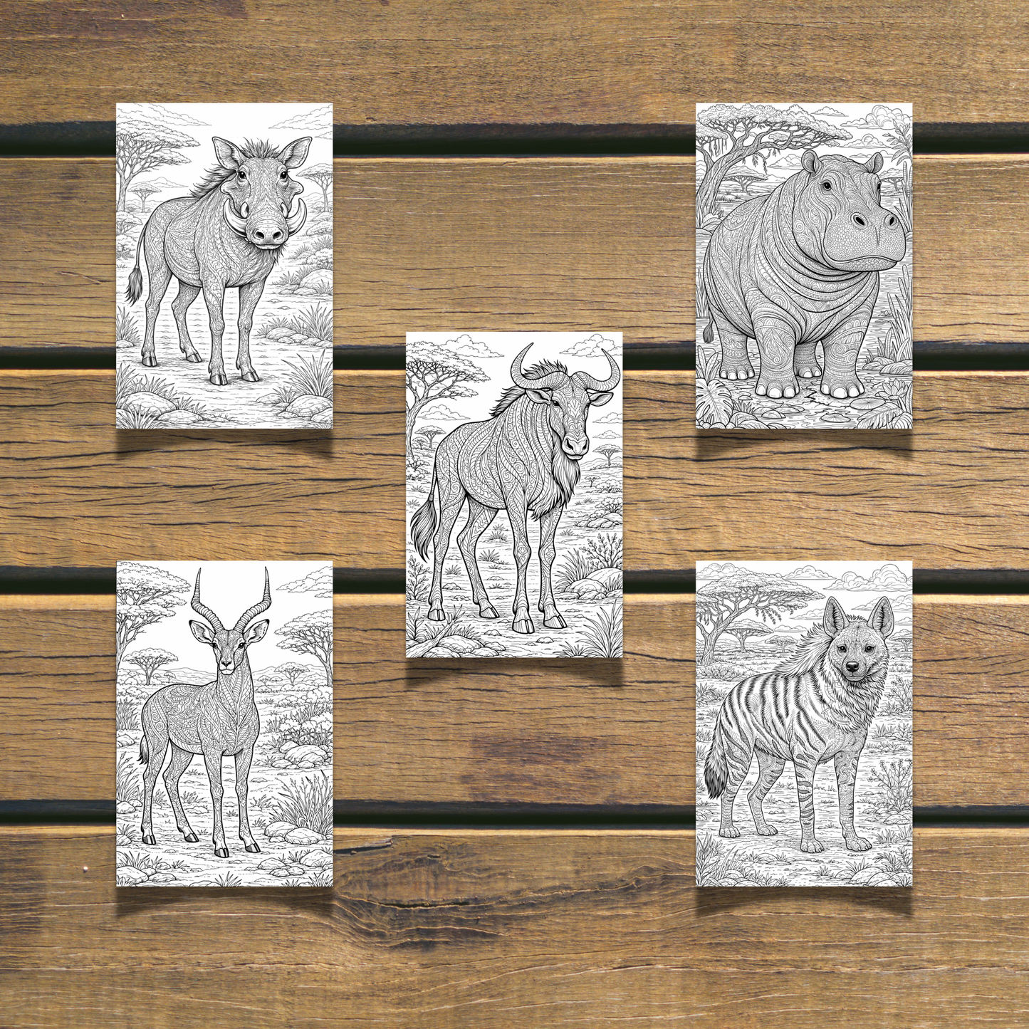 Safari Animals Coloring Book 20 coloring Pages digital download