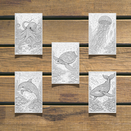 Ocean Animals Coloring Book 20 coloring Pages digital download