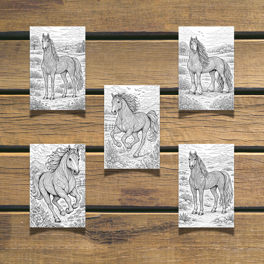 Horses Coloring Book 20 coloring Pages digital download