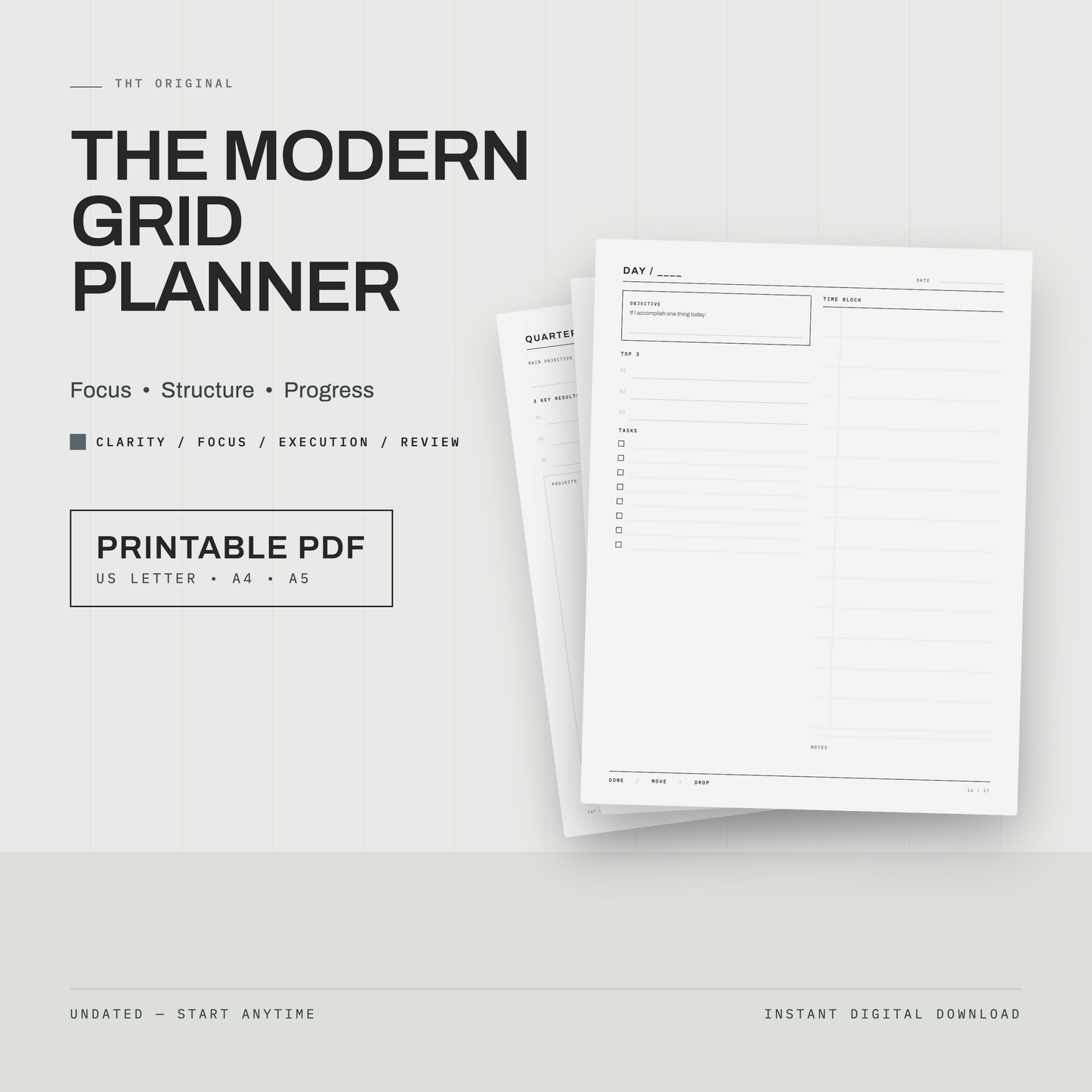Modern Grid Planner Printable