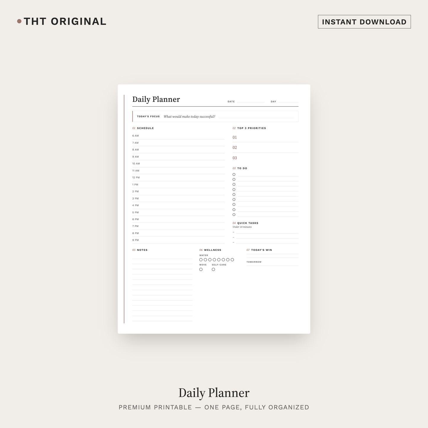 Daily Minimalist Digital Planner PDF