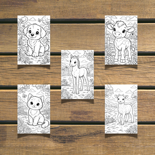 Baby Animals Coloring Book 20 coloring pages digital download