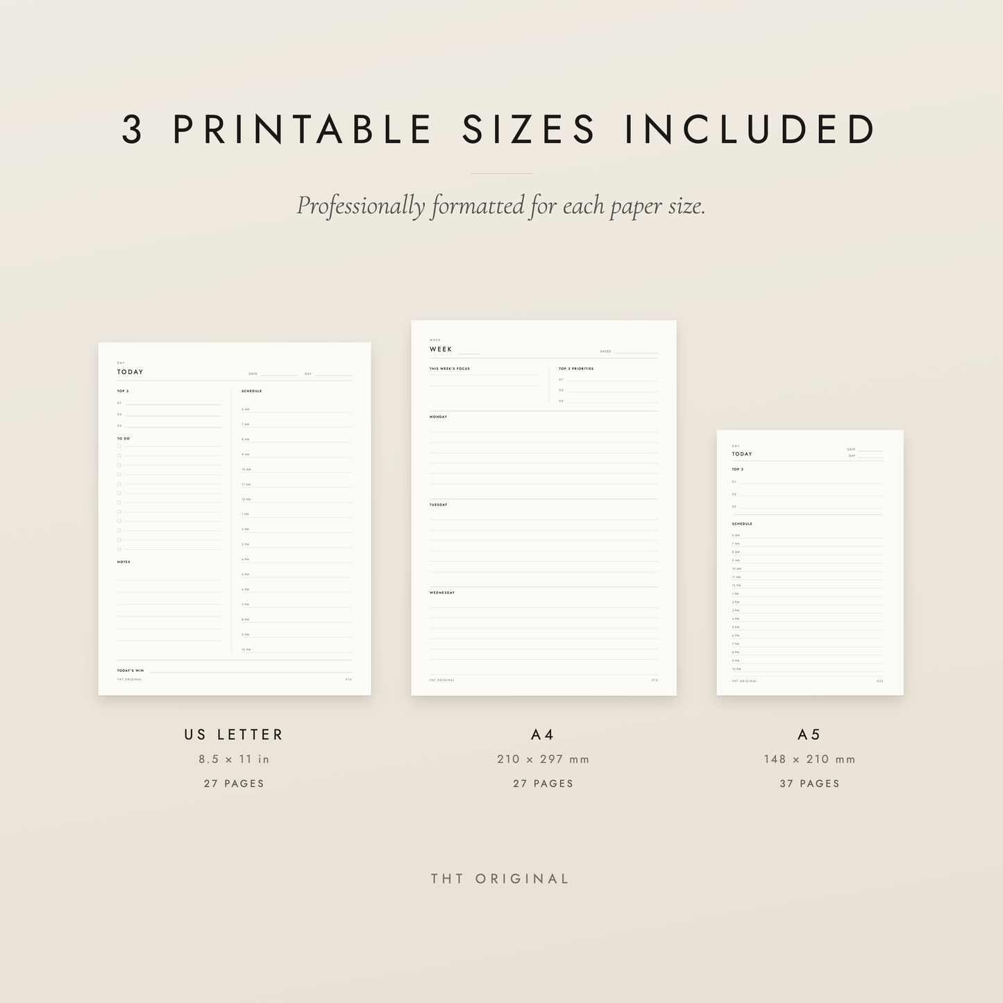 The Essential Planner Undated Minimalist Life Planner Printable