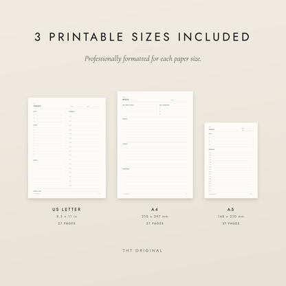 The Essential Planner Undated Minimalist Life Planner Printable