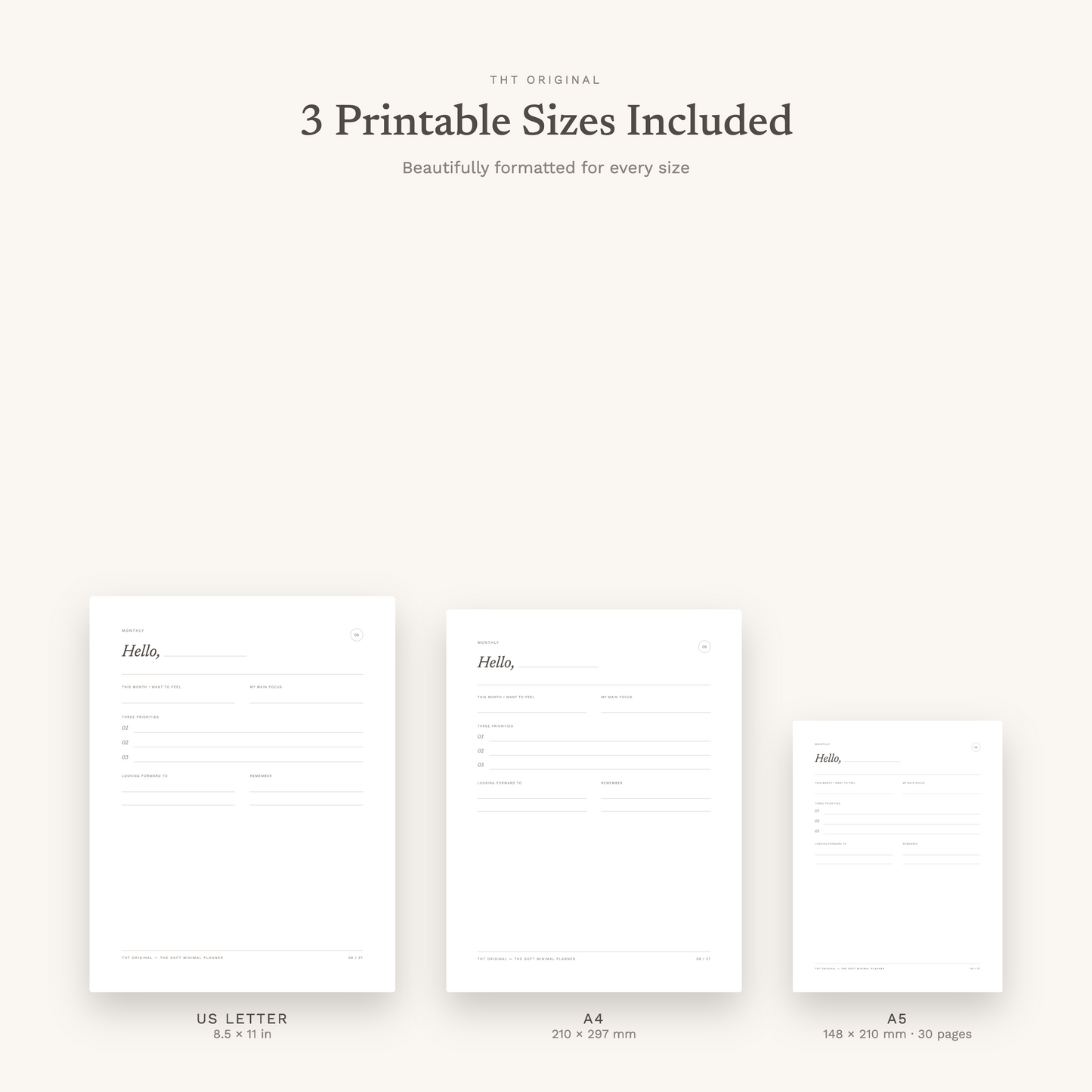 Soft Minimal Planner Printable