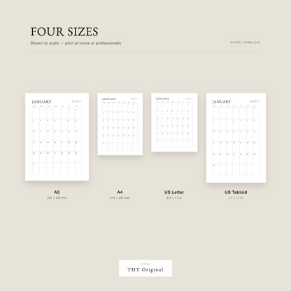 Classic Minimal Wall 2027 PrintableCalendar