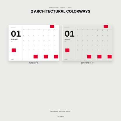 Architectural Grid Swiss Minimalist Printable Calendar 2027