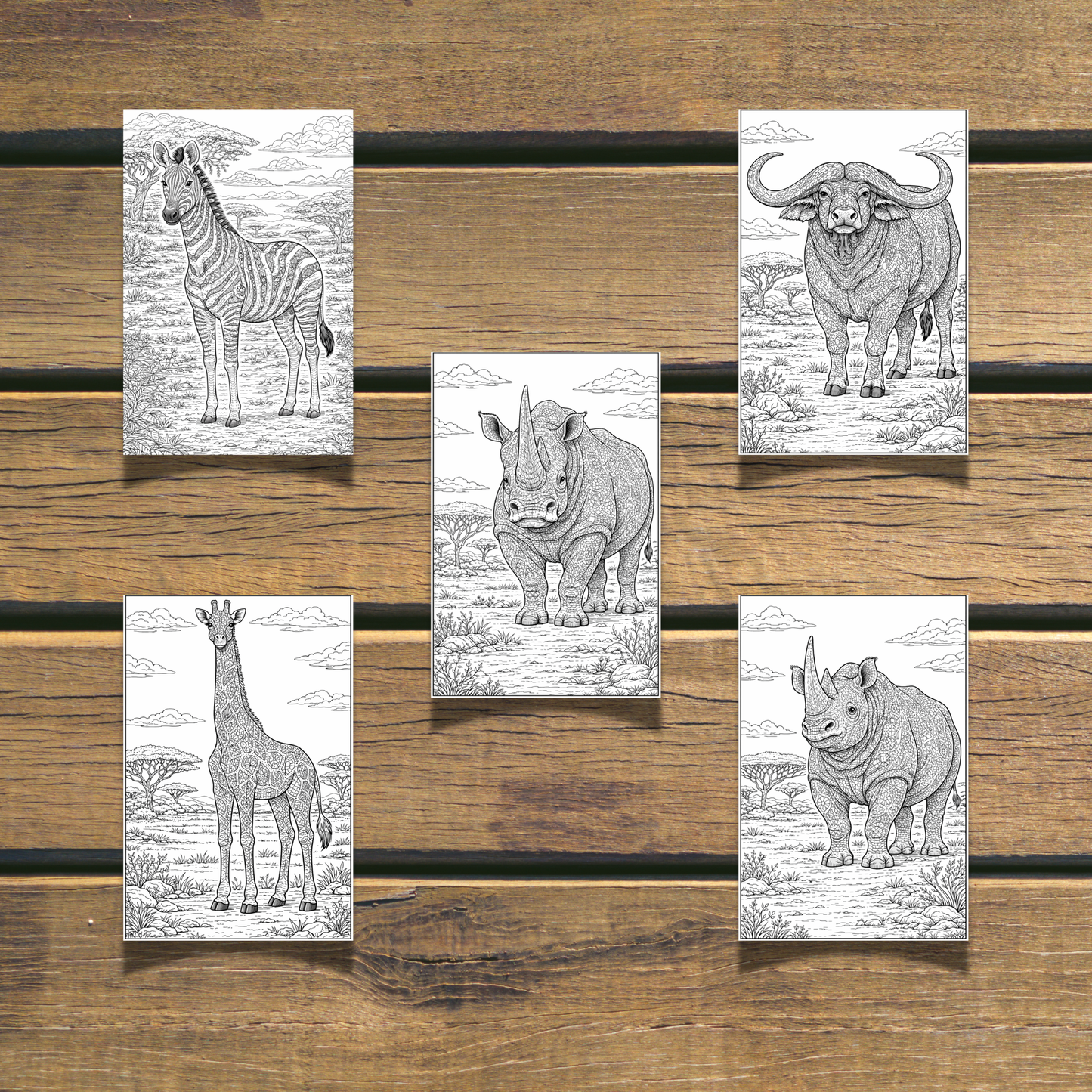 Safari Animals Coloring Book 20 coloring Pages digital download