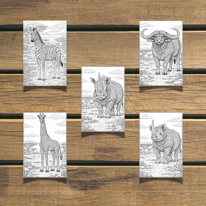 Safari Animals Coloring Book 20 coloring Pages digital download