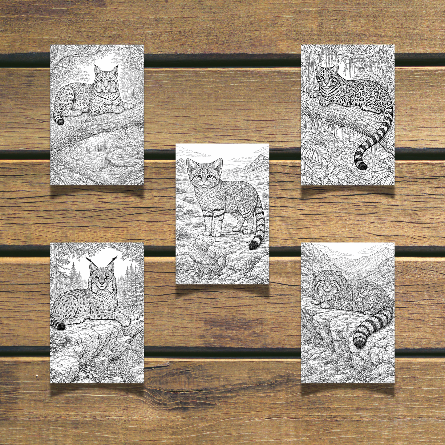 Wild Cats Coloring Book  20 coloring Pages digital download