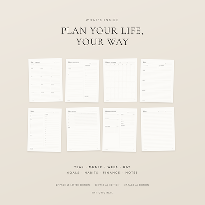 The Essential Planner Undated Minimalist Life Planner Printable