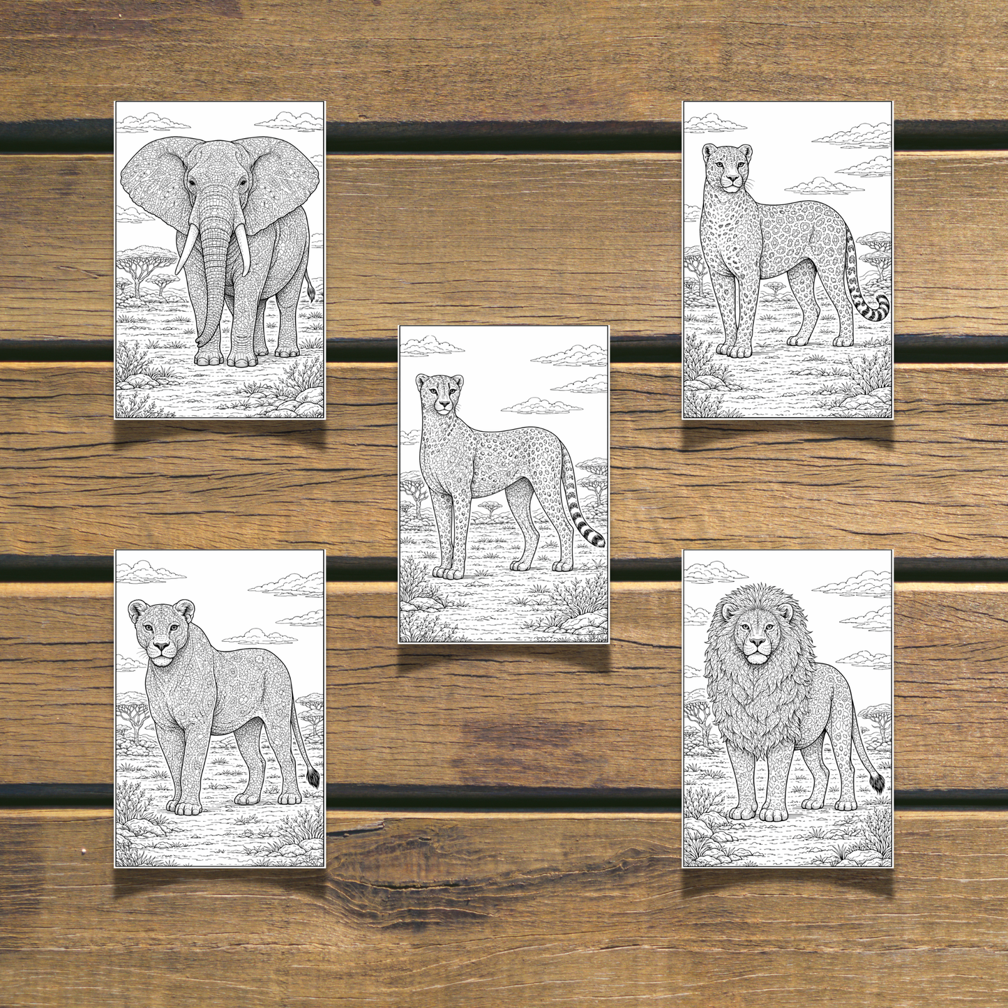 Safari Animals Coloring Book 20 coloring Pages digital download