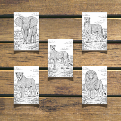 Safari Animals Coloring Book 20 coloring Pages digital download