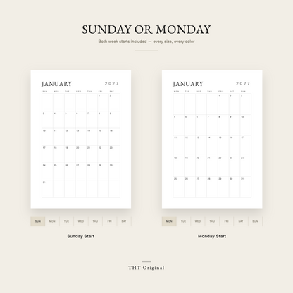 Classic Minimal Wall 2027 PrintableCalendar