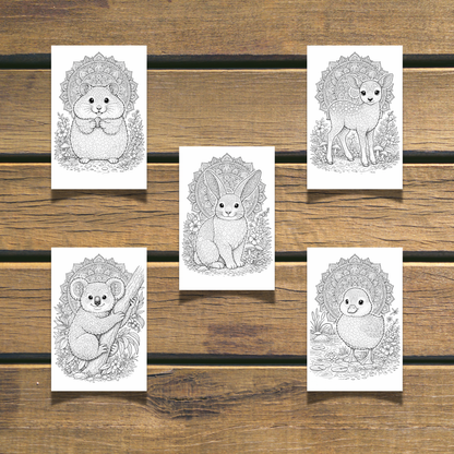 Cute Animals Coloring Book 20 Coloring Pages digital download