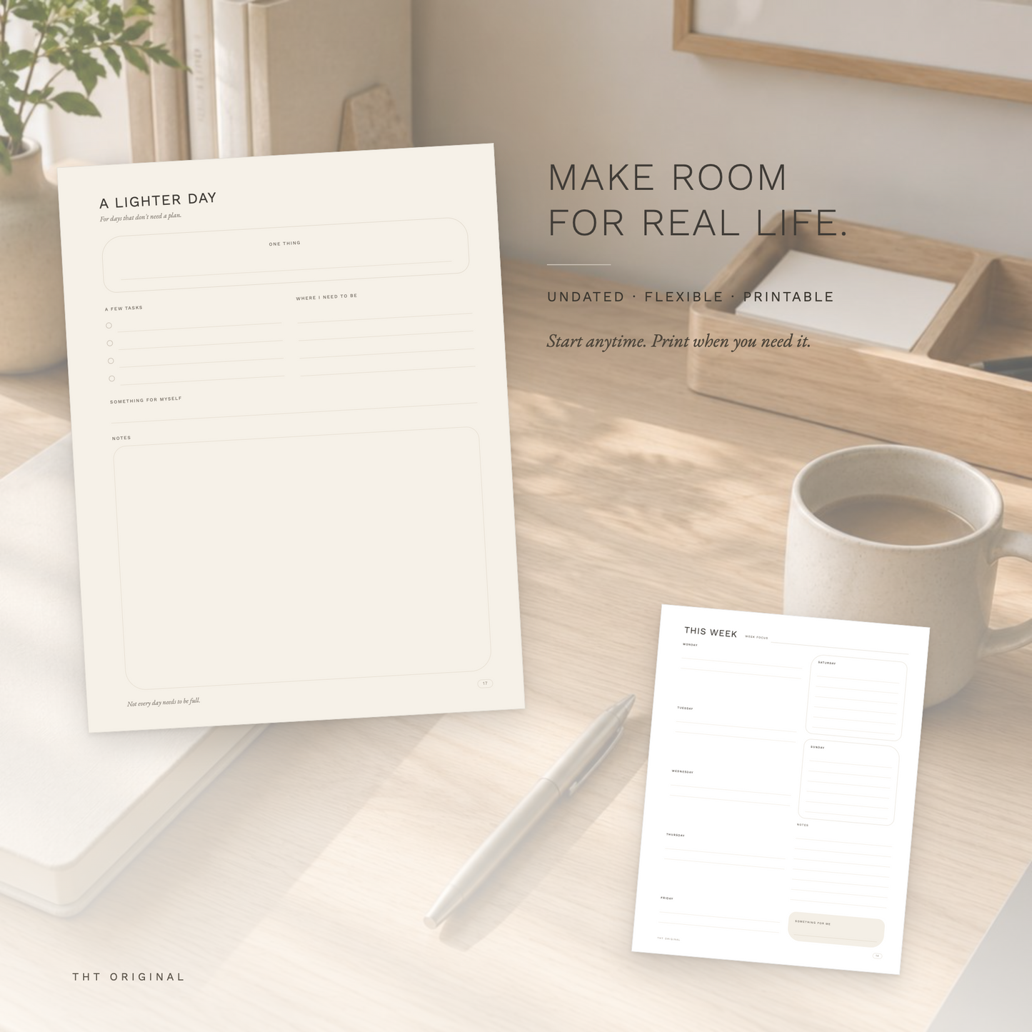 Organic Minimal Planner Printable