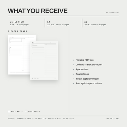 Modern Grid Planner Printable