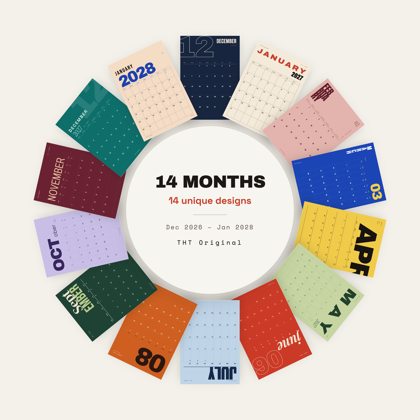 Bold Typography 2027 Printable Wall Calendar