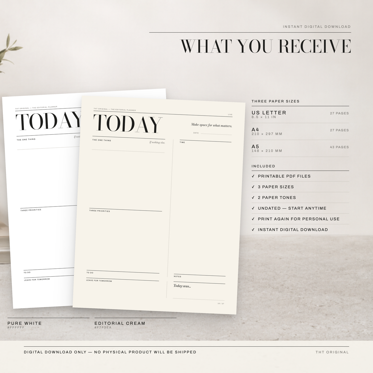Editorial Printable Planner