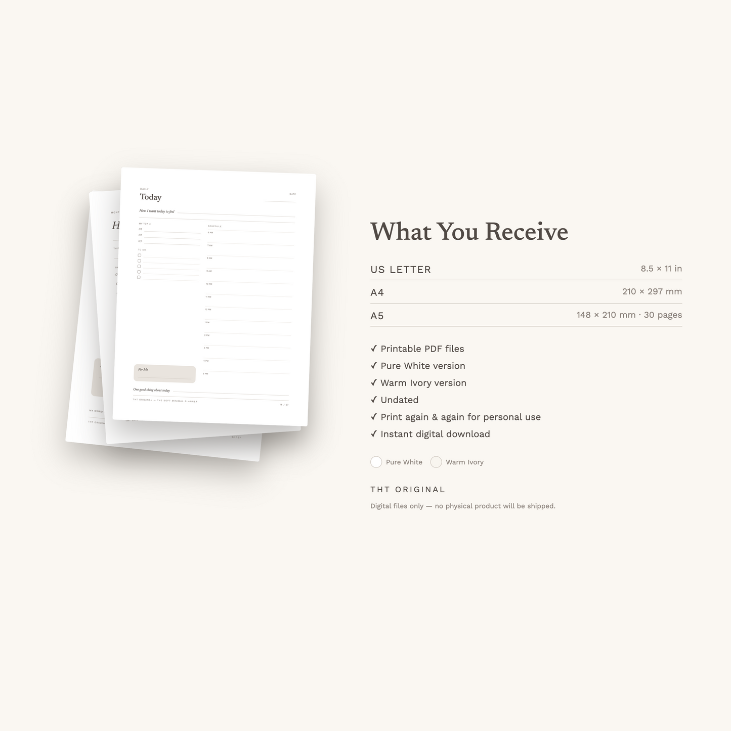 Soft Minimal Planner Printable