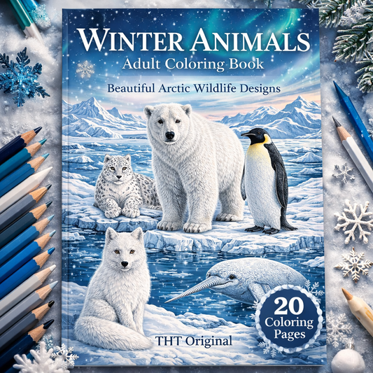 Winter Animals Coloring Book 20 coloring Pages digital download